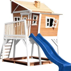 Cabane Max de Axi en bois brun/blanc et toboggan