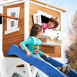 Cabane Max de Axi en bois brun/blanc et toboggan