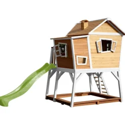 Cabane Max de Axi en bois brun/blanc et toboggan