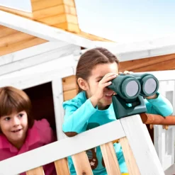 Cabane Max de Axi en bois brun/blanc et toboggan