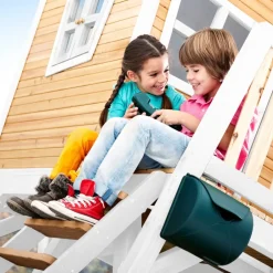 Cabane Max de Axi en bois brun/blanc et toboggan