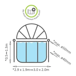 Dôme pour piscine rectangulaire transparent 300 x 200 cm EXIT