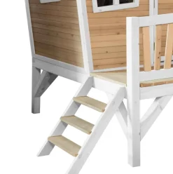 Emma cabane asymétrique en bois sur pilotis  avec toboggan  118 cm vert citron Axi