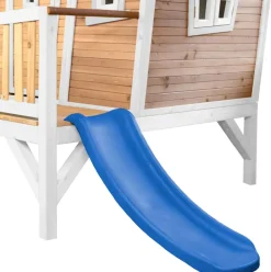 Emma cabane asymétrique en bois sur pilotis avec toboggan 118 cm vert citron Axi
