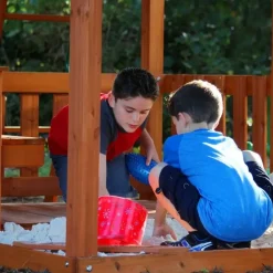 Grande aire de jeux en cèdre Playset Skyfort II Backyard pour 9 enfants