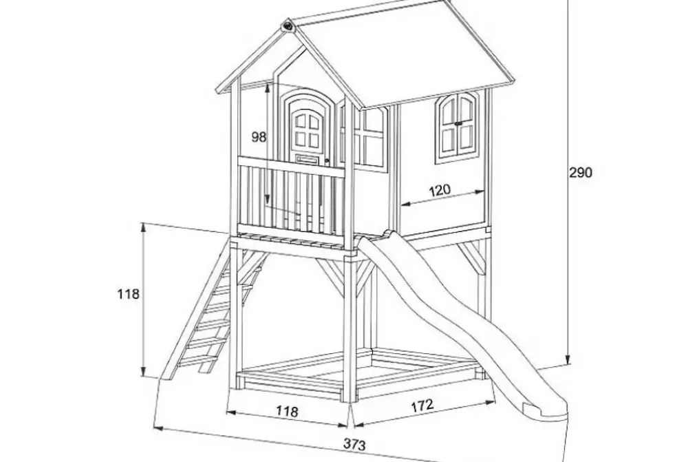 Haute cabane en bois enfant Sarah Axi