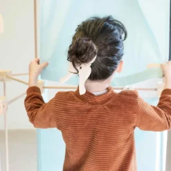 Jeu de construction géant en bois et tissu bleu bio fabriqué en Espagne Max Trigonos