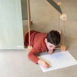 Jeu de construction géant en bois et tissu vert bio fabriqué en Espagne Max Trigonos