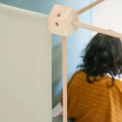 Jeu de construction géant en bois et tissu bio vert fabriqué en Espagne Kernel Trigonos
