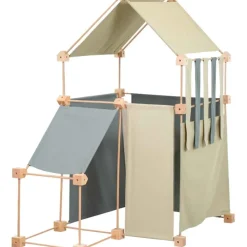 Jeu de construction géant en bois et tissu vert bio fabriqué en Espagne Family Trigonos