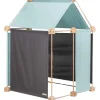 Jeu de construction géant en bois et tissu bleu bio fabriqué en Espagne Kernel Trigonos