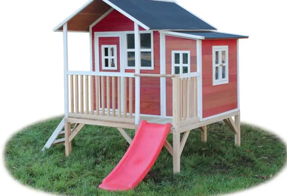 Maison en bois enfant Loft 350 rouge - Exit