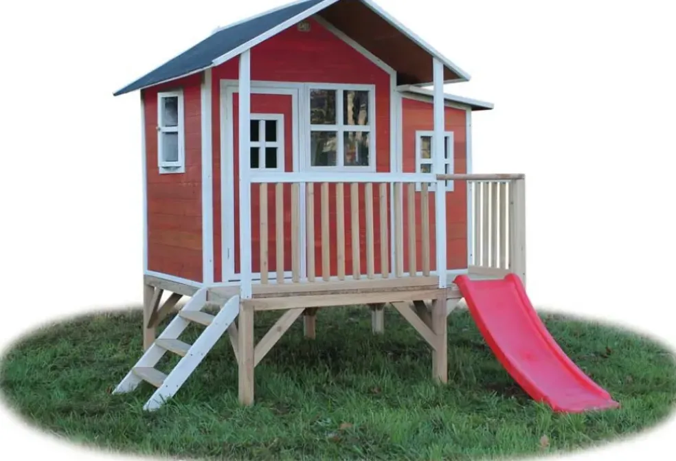 Maison en bois enfant Loft 350 rouge - Exit