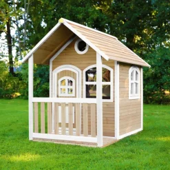 Maisonnette Alex en bois brun/blanc Axi