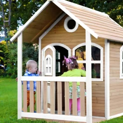 Maisonnette Alex en bois brun/blanc Axi