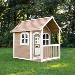 Maisonnette Alex en bois brun/blanc Axi