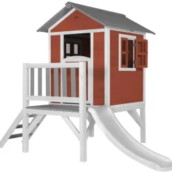 Maisonnette blanche sur pilotis Lodge XL avec toboggan blanc Axi