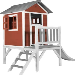 Maisonnette blanche sur pilotis Lodge XL avec toboggan blanc Axi