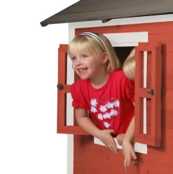 Maisonnette blanche sur pilotis Lodge XL avec toboggan blanc Axi