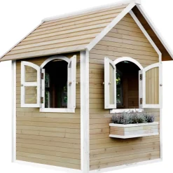Maisonnette Julia en bois brun/blanc Axi