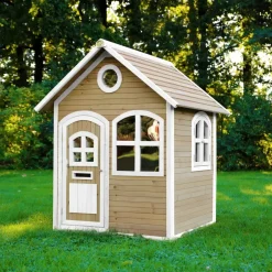 Maisonnette Julia en bois brun/blanc Axi