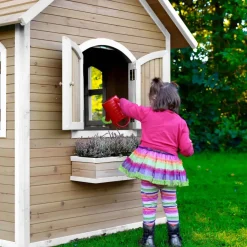 Maisonnette Julia en bois brun/blanc Axi