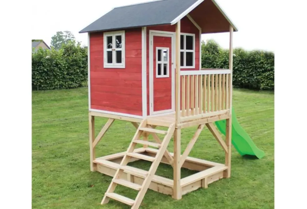 Maisonnette pour enfant en bois Loft 500 Rouge - Exit