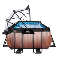 Piscine grise 540x250x100 cm avec dôme et pompe filtrante sable EXIT