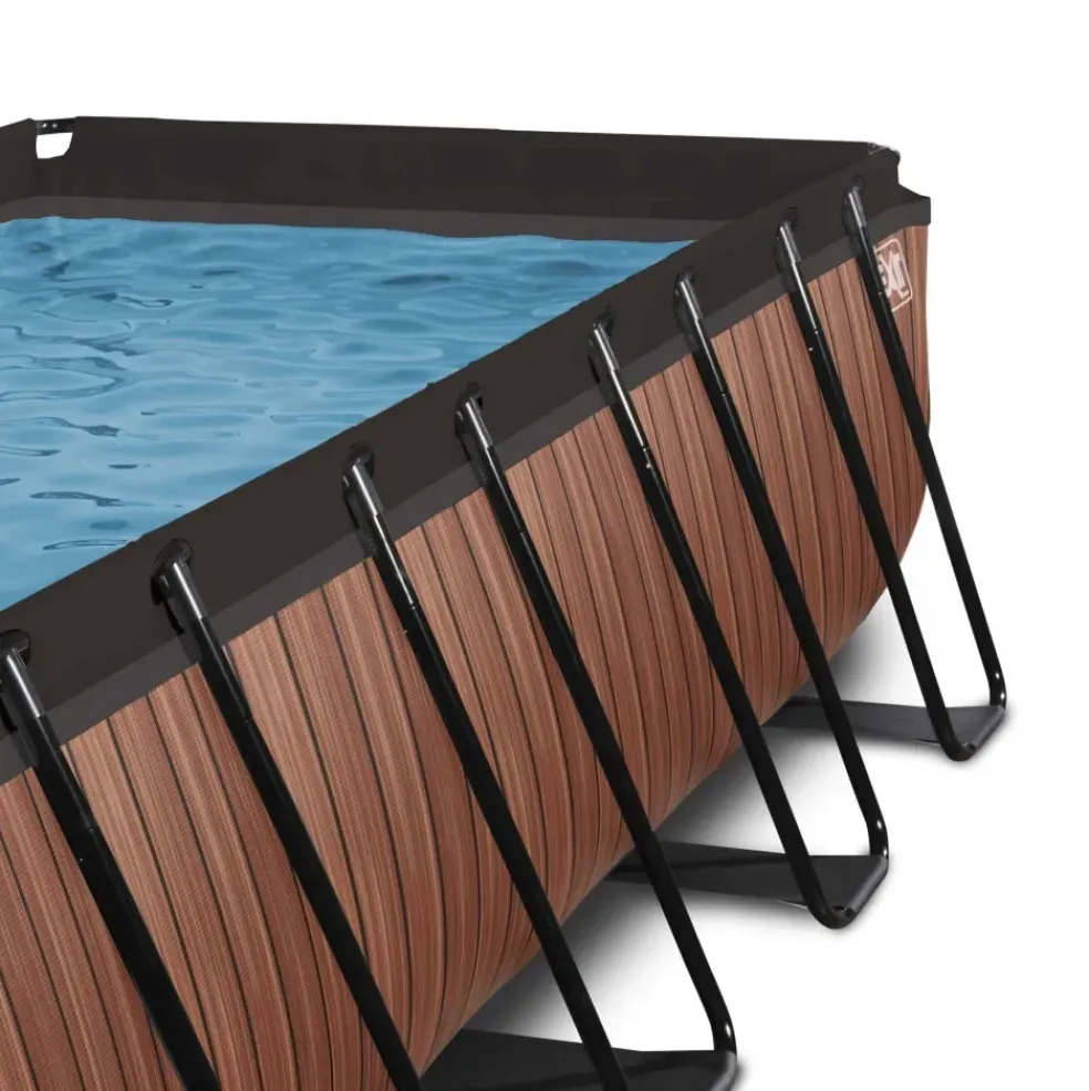 Piscine hors sol grise 400 x 200 x 100 cm avec pompe filtrante EXIT