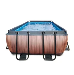 Piscine hors sol grise 400 x 200 x 100 cm avec pompe filtrante EXIT