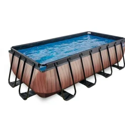 Piscine hors sol grise 400 x 200 x 100 cm avec pompe filtrante EXIT