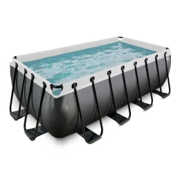 Piscine hors sol grise 400 x 200 x 122 cm avec pompe filtrante EXIT