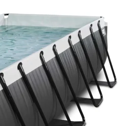 Piscine hors sol grise 400 x 200 x 122 cm avec pompe filtrante EXIT