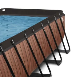 Piscine hors sol grise 400x200x100 cm avec pompe filtrante dable EXIT