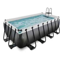 Piscine hors sol grise 400x200x122cm avec pompe filtrante sable EXIT