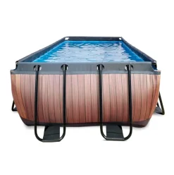 Piscine hors sol grise 400x200x122cm avec pompe filtrante sable EXIT