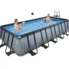 Piscine hors sol grise 540 x 250 x 122 cm avec pompe filtrante EXIT