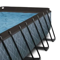 Piscine hors sol grise 540 x 250 x 122 cm avec pompe filtrante EXIT