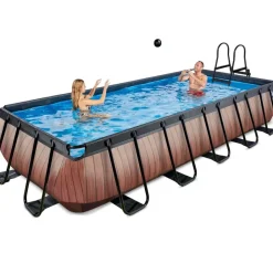 Piscine hors sol grise 540 x 250 x 100 cm avec pompe filtrante EXIT