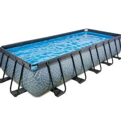Piscine hors sol grise 540 x 250 x 100 cm avec pompe filtrante EXIT