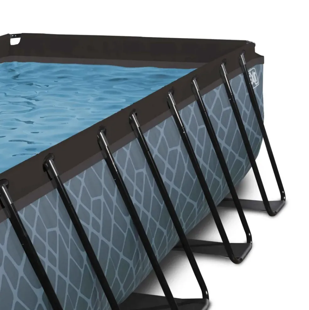 Piscine hors sol grise 540 x 250 x 100 cm avec pompe filtrante EXIT