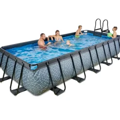 Piscine hors sol grise 540x250x100 cm avec pompe filtrante sable EXIT