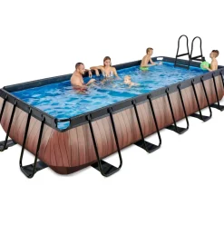 Piscine hors sol grise 540x250x100 cm avec pompe filtrante sable EXIT