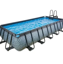 Piscine hors sol grise 540x250x100 cm avec pompe filtrante sable EXIT