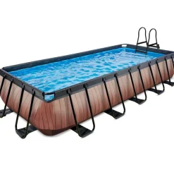 Piscine hors sol grise 540x250x100 cm avec pompe filtrante sable EXIT