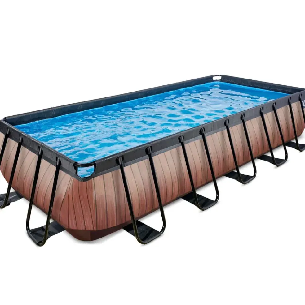Piscine hors sol grise 540x250x100 cm avec pompe filtrante sable EXIT