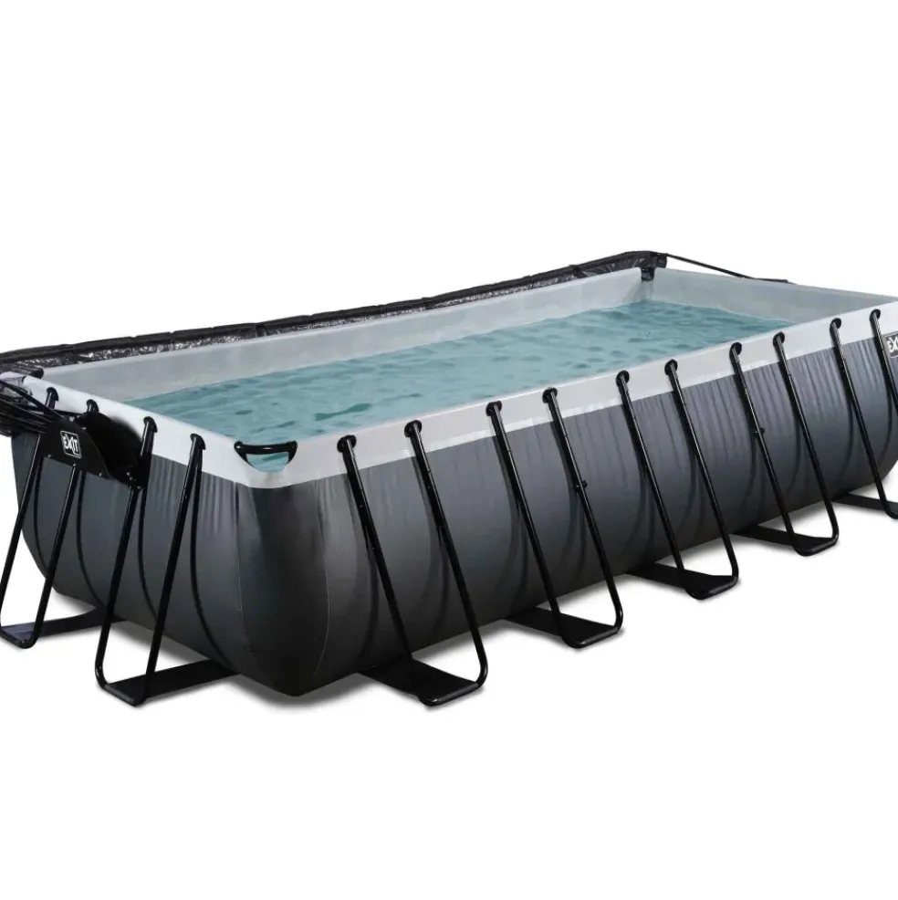 Piscine hors sol grise 540x250x122 cm + dôme et pompe à chaleur EXIT
