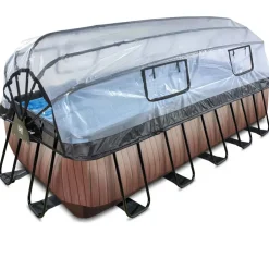 Piscine hors sol grise 540x250x122 cm + dôme et pompe à chaleur EXIT