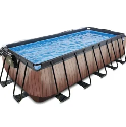 Piscine hors sol grise 540x250x122 cm + dôme et pompe à chaleur EXIT