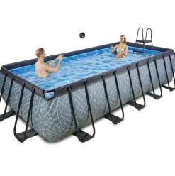 Piscine hors sol grise 540x250x122 cm avec pompe filtrante sable EXIT